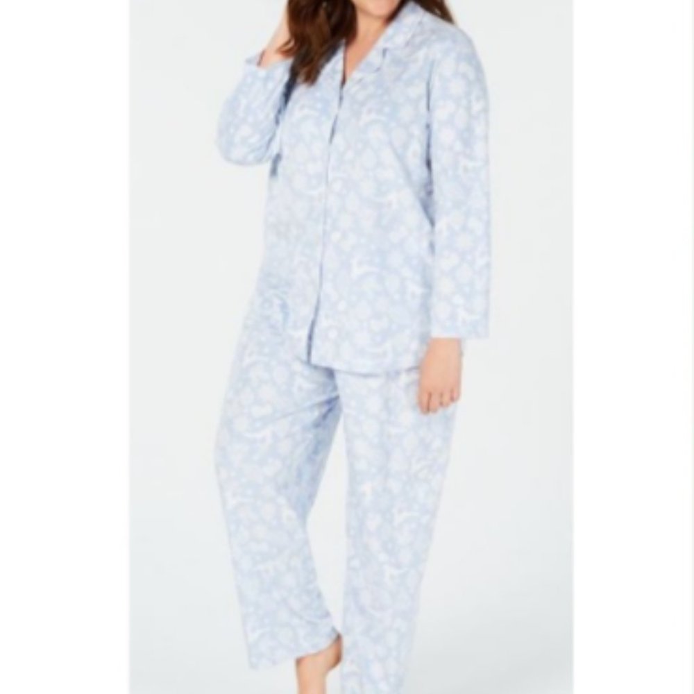 NEW Charter Club Women's Fleece Christmas Pj Set - Picture 1 of 6